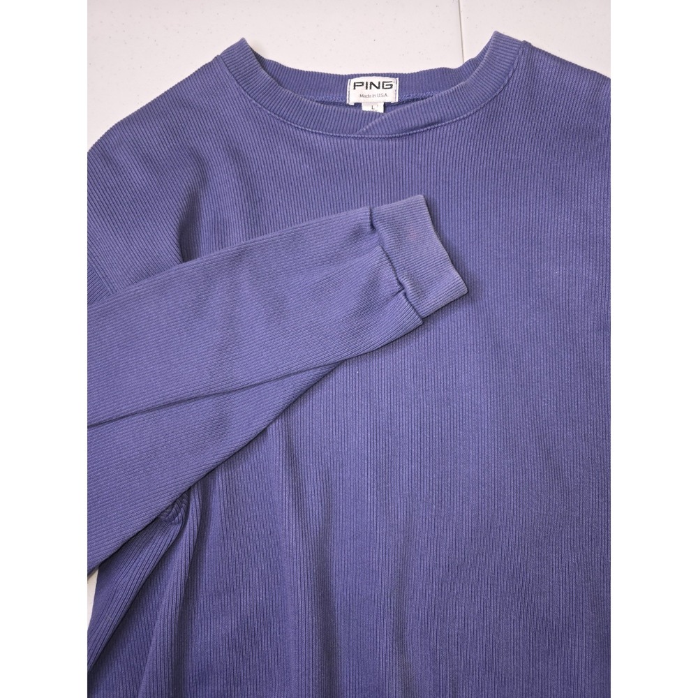PING Men's Blue Cotton Golf Sweater Classic Pullover MADE‎ IN USA -324